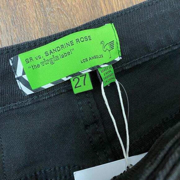 Free People X Sandrine Rose Black Slim Straight Jeans High Rise Size 27 - Picture 4 of 10